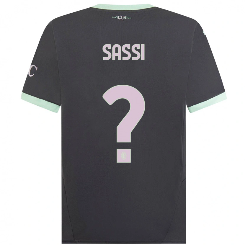 Danxen Kinderen Simone Sassi #0 Grijs Thuisshirt Derde Tenue 2024/25 T-Shirt