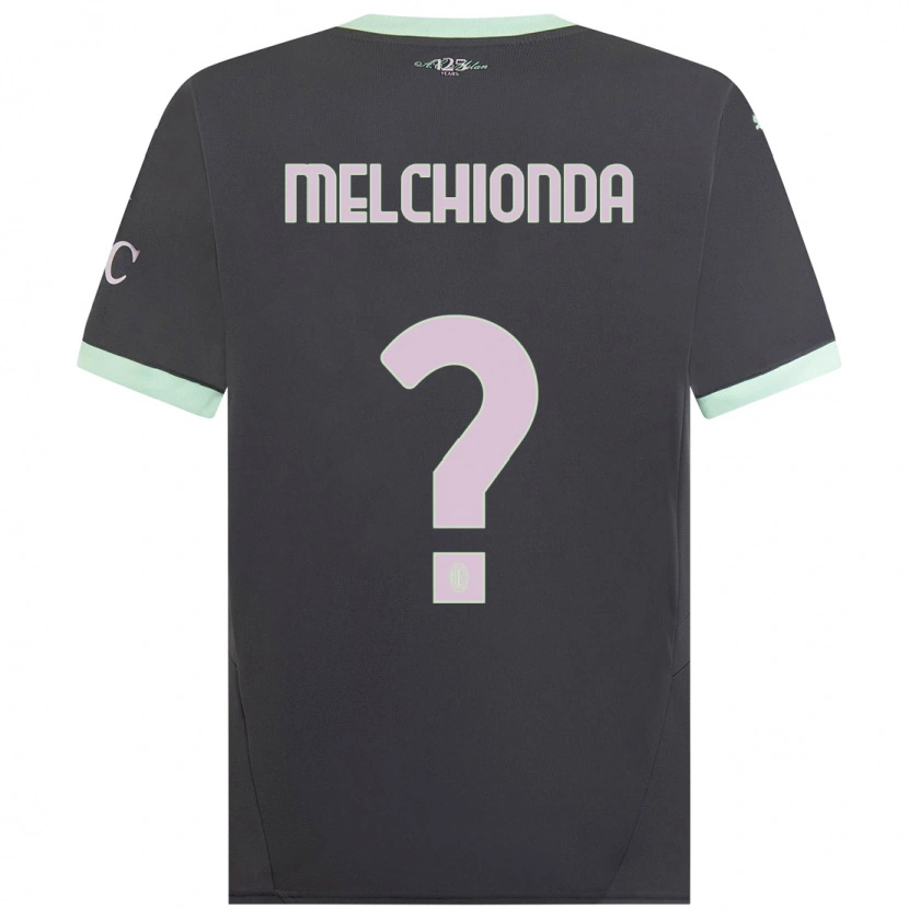 Danxen Kinderen Marco Melchionda #0 Grijs Thuisshirt Derde Tenue 2024/25 T-Shirt