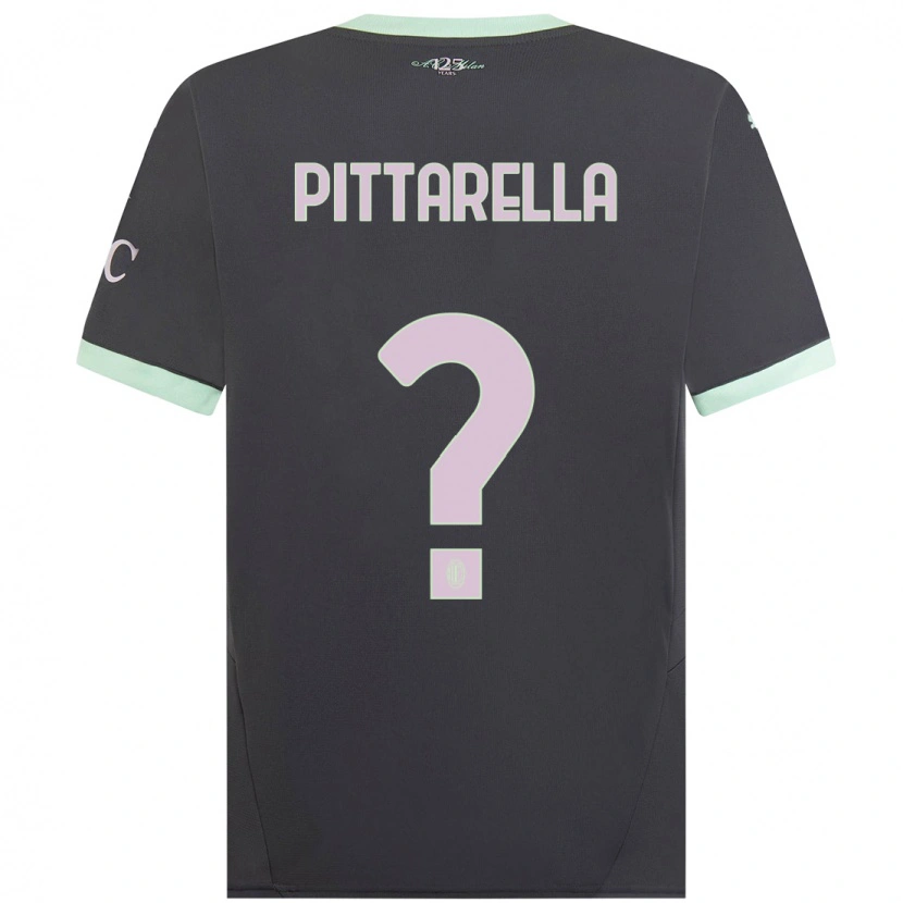 Danxen Kinderen Matteo Pittarella #0 Grijs Thuisshirt Derde Tenue 2024/25 T-Shirt