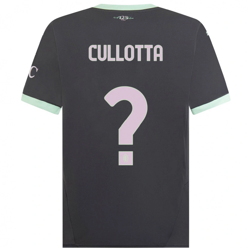 Danxen Kinderen Andrea Cullotta #0 Grijs Thuisshirt Derde Tenue 2024/25 T-Shirt