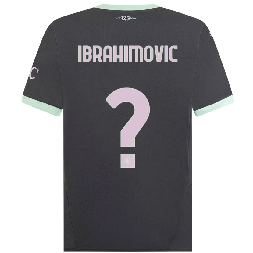 Danxen Kinderen Vincent Ibrahimovic #0 Grijs Thuisshirt Derde Tenue 2024/25 T-Shirt