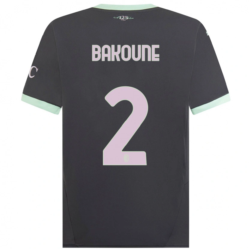 Danxen Kinderen Adam Bakoune #2 Grijs Thuisshirt Derde Tenue 2024/25 T-Shirt