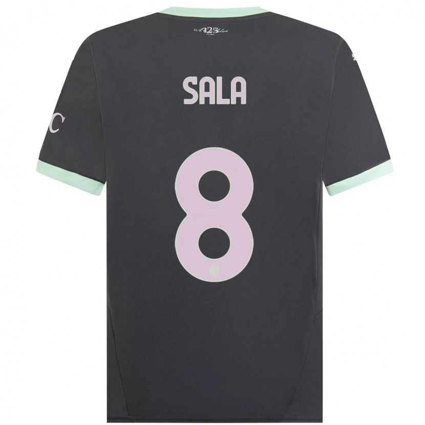 Danxen Kinderen Emanuele Sala #8 Grijs Thuisshirt Derde Tenue 2024/25 T-Shirt