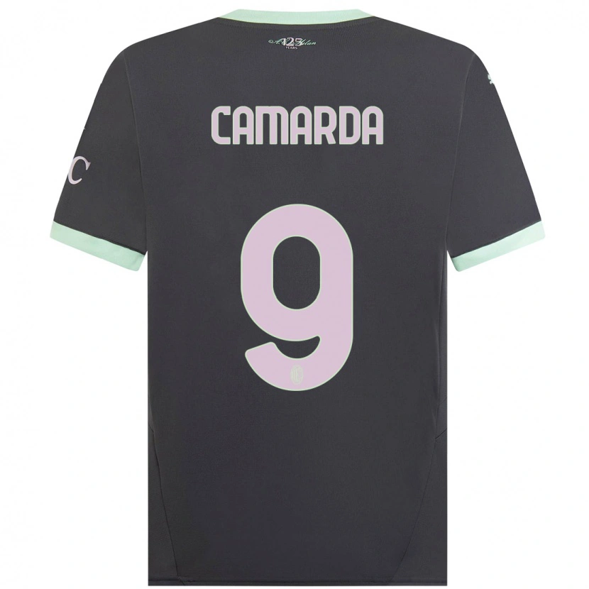 Danxen Kinderen Francesco Camarda #9 Grijs Thuisshirt Derde Tenue 2024/25 T-Shirt