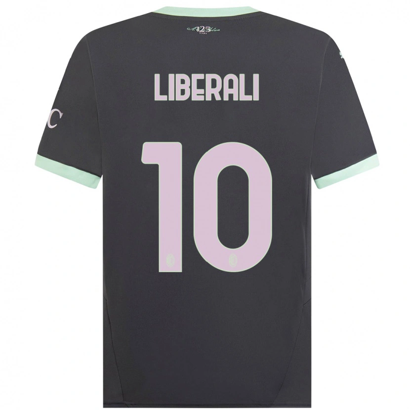 Danxen Kinderen Mattia Liberali #10 Grijs Thuisshirt Derde Tenue 2024/25 T-Shirt