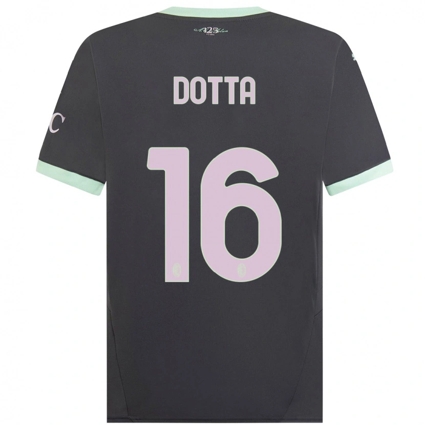 Danxen Kinderen Cristiano Dotta #16 Grijs Thuisshirt Derde Tenue 2024/25 T-Shirt