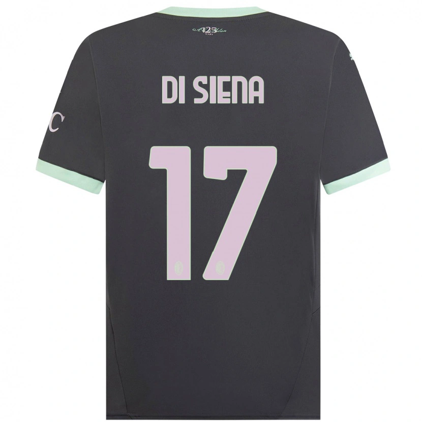 Danxen Kinderen Andrea Di Siena #17 Grijs Thuisshirt Derde Tenue 2024/25 T-Shirt