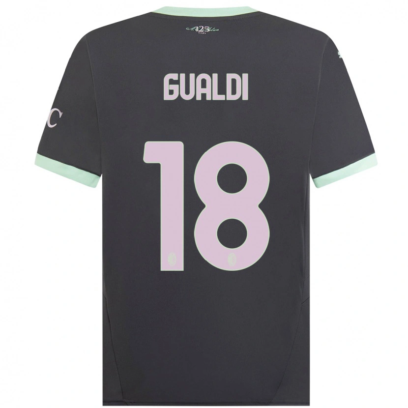 Danxen Kinderen Andrea Gualdi #18 Grijs Thuisshirt Derde Tenue 2024/25 T-Shirt