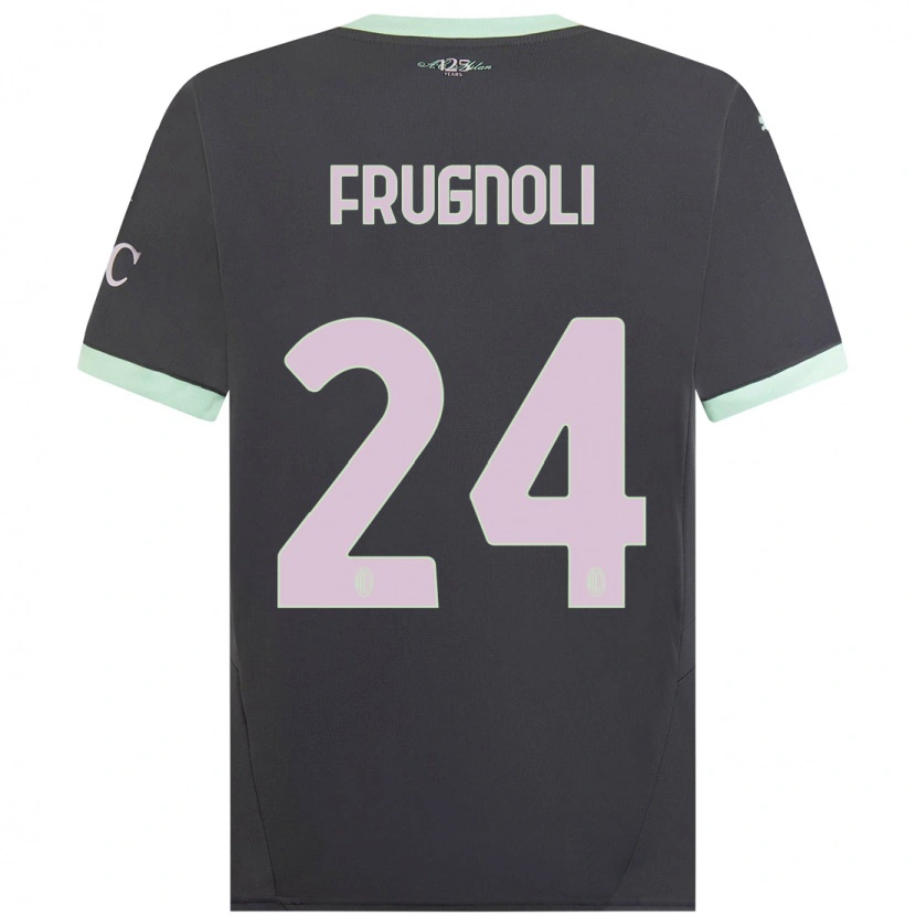 Danxen Kinderen Leonardo Frugnoli #24 Grijs Thuisshirt Derde Tenue 2024/25 T-Shirt