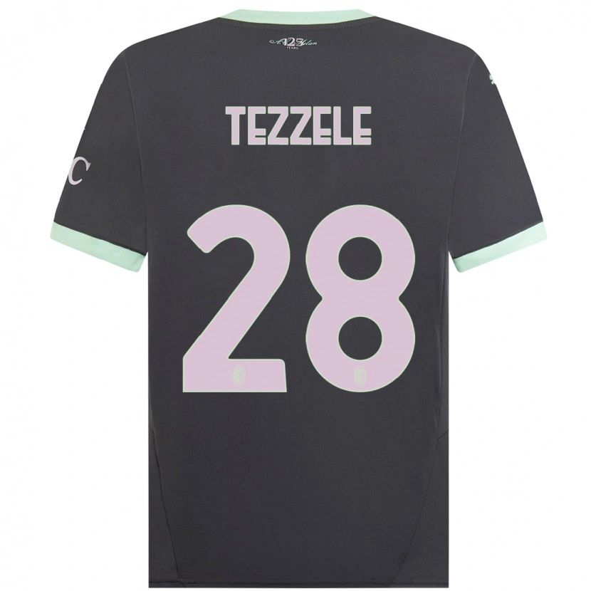 Danxen Kinderen Matteo Tezzele #28 Grijs Thuisshirt Derde Tenue 2024/25 T-Shirt