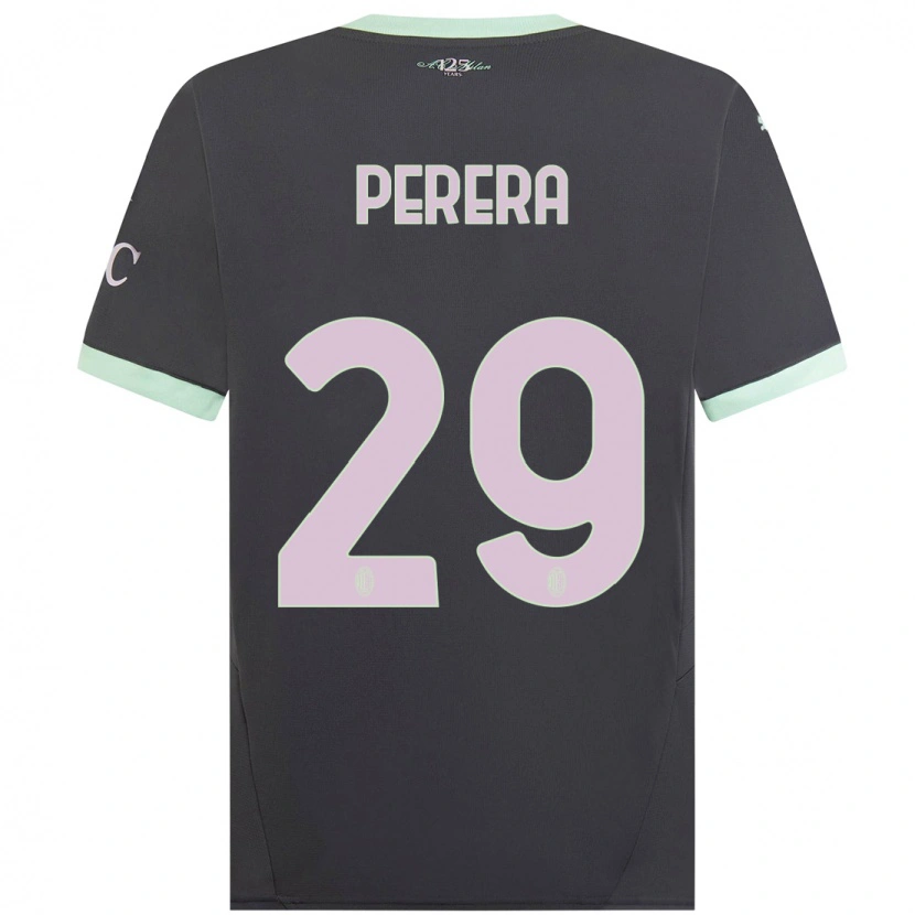 Danxen Kinderen Nirash Perera #29 Grijs Thuisshirt Derde Tenue 2024/25 T-Shirt