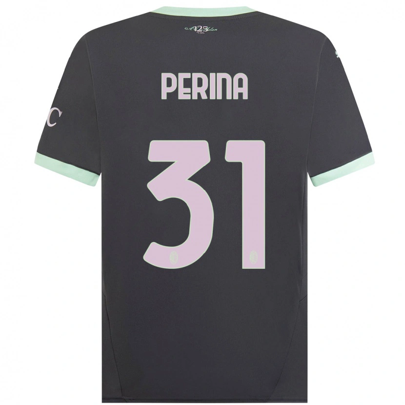 Danxen Kinderen Gioele Perina #31 Grijs Thuisshirt Derde Tenue 2024/25 T-Shirt