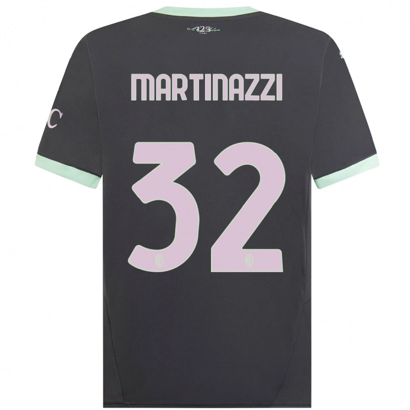 Danxen Kinderen Luca Martinazzi #32 Grijs Thuisshirt Derde Tenue 2024/25 T-Shirt