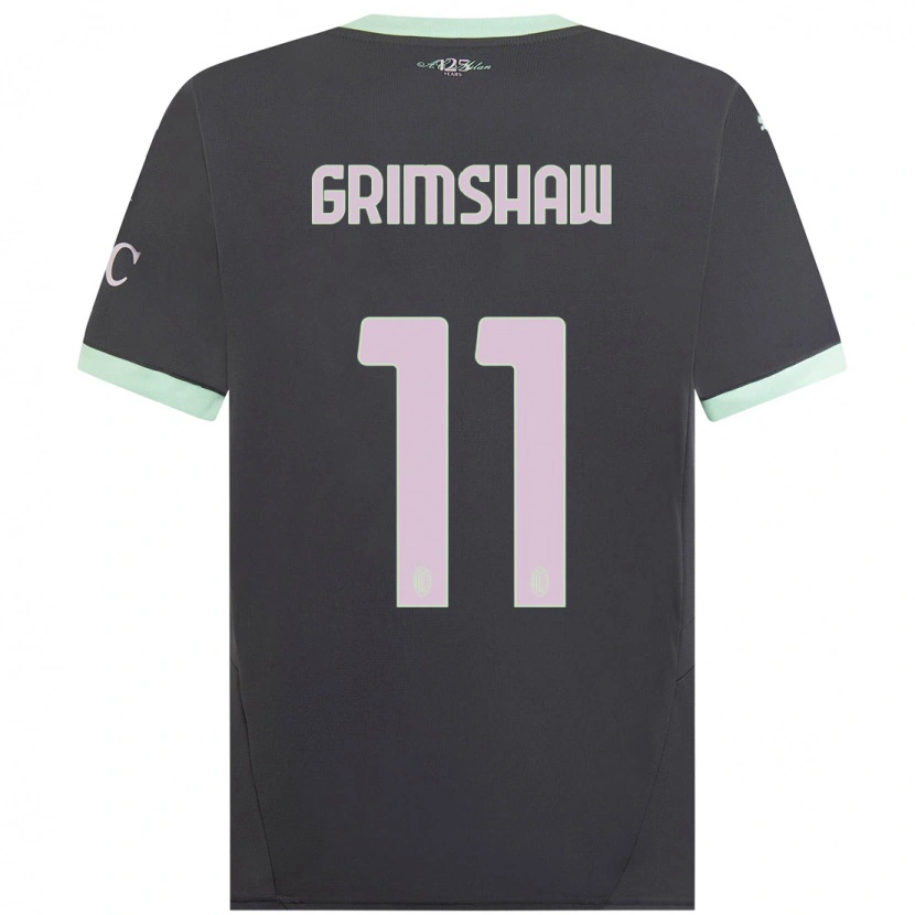 Danxen Kinderen Christy Grimshaw #11 Grijs Thuisshirt Derde Tenue 2024/25 T-Shirt