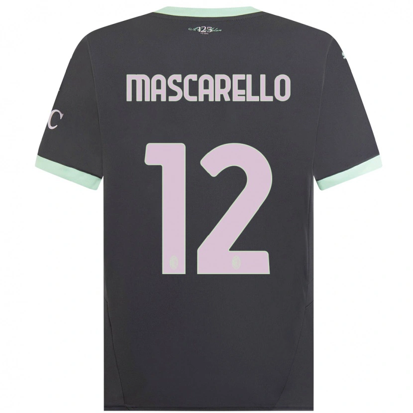 Danxen Kinderen Marta Mascarello #12 Grijs Thuisshirt Derde Tenue 2024/25 T-Shirt