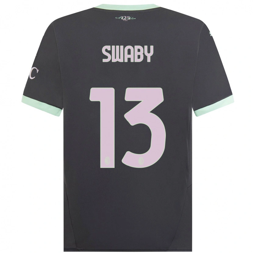 Danxen Kinderen Allyson Swaby #13 Grijs Thuisshirt Derde Tenue 2024/25 T-Shirt