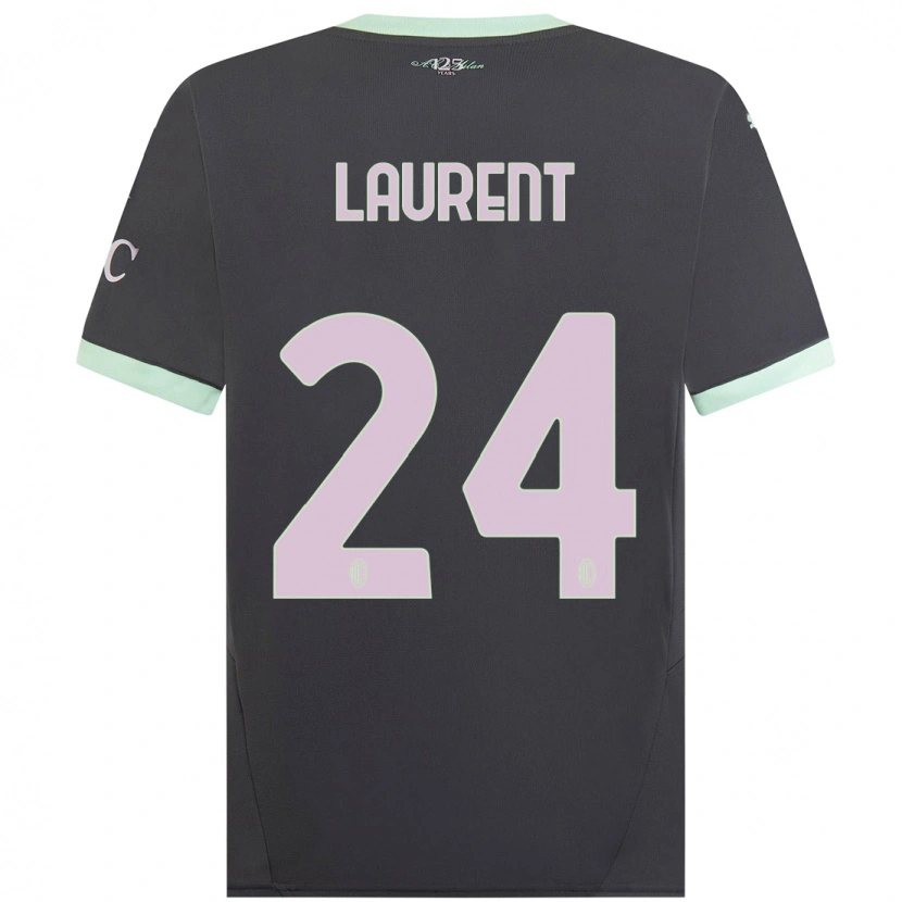 Danxen Kinderen Emelyne Laurent #24 Grijs Thuisshirt Derde Tenue 2024/25 T-Shirt