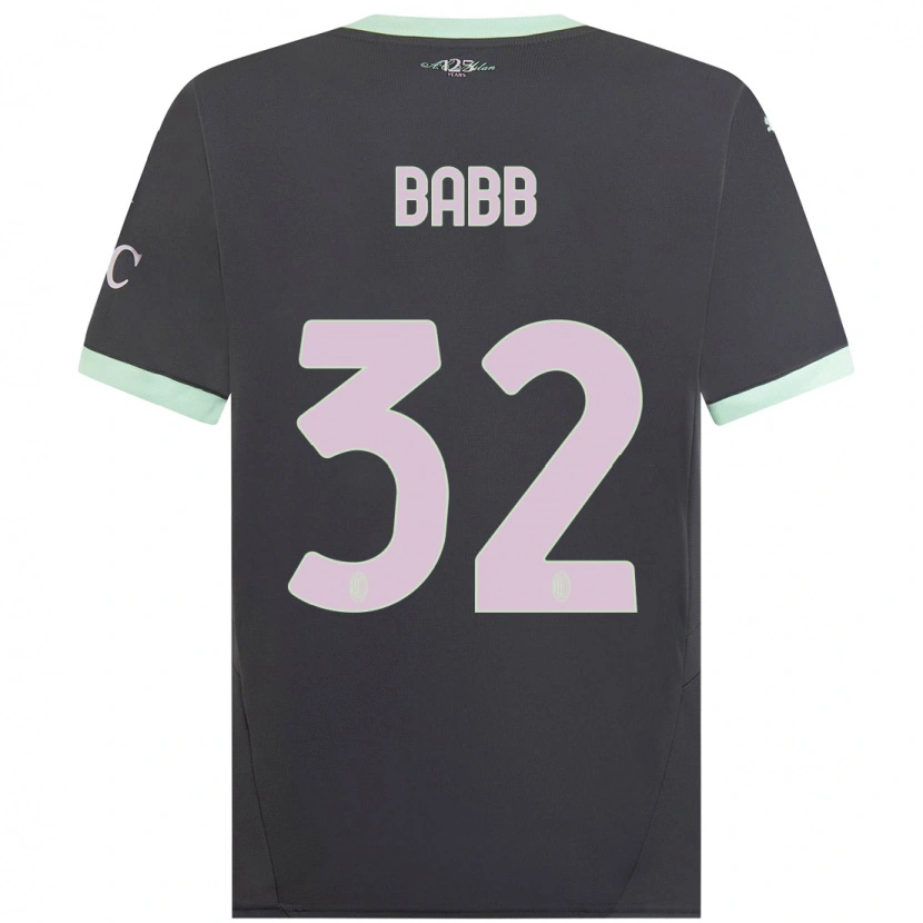 Danxen Kinderen Selena Babb #32 Grijs Thuisshirt Derde Tenue 2024/25 T-Shirt