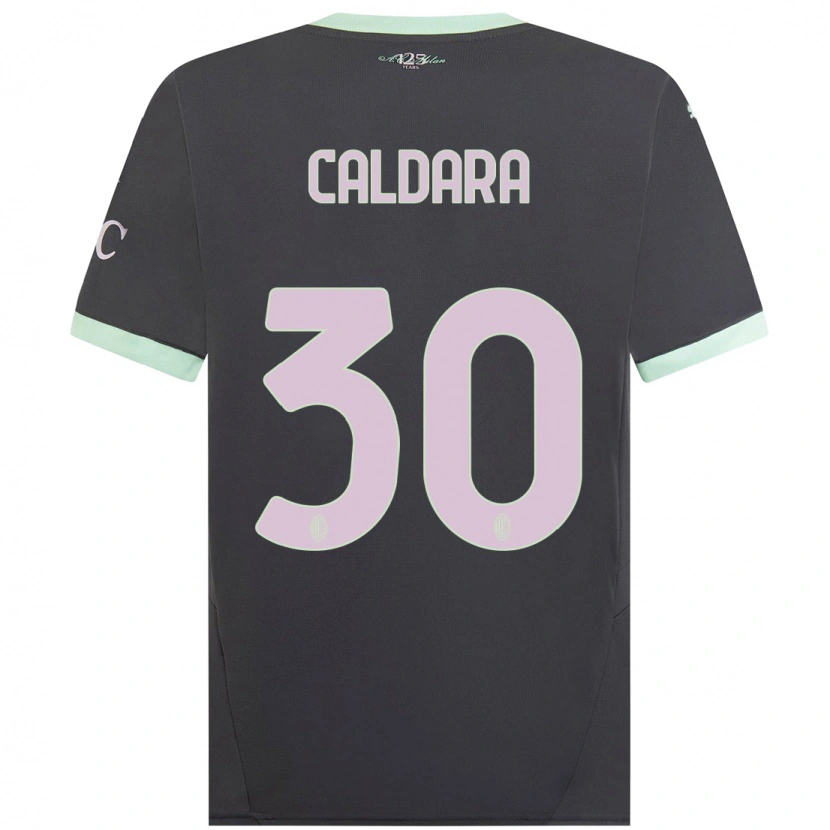 Danxen Kinderen Mattia Caldara #30 Grijs Thuisshirt Derde Tenue 2024/25 T-Shirt