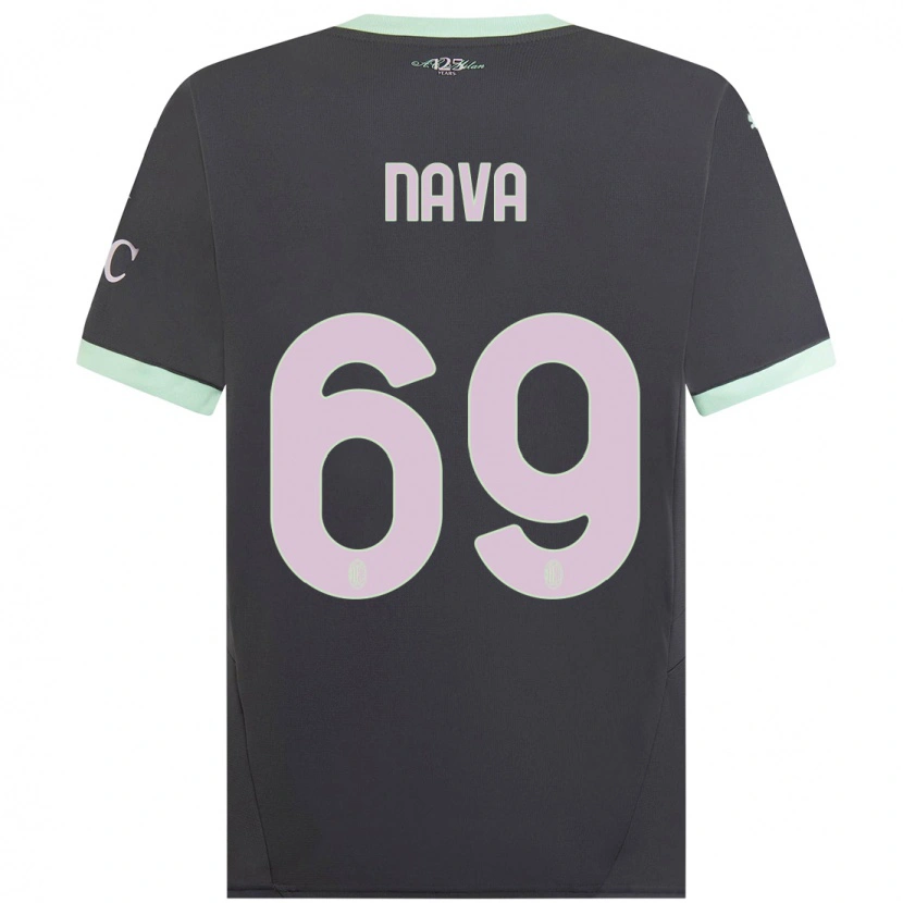 Danxen Kinderen Lapo Nava #69 Grijs Thuisshirt Derde Tenue 2024/25 T-Shirt