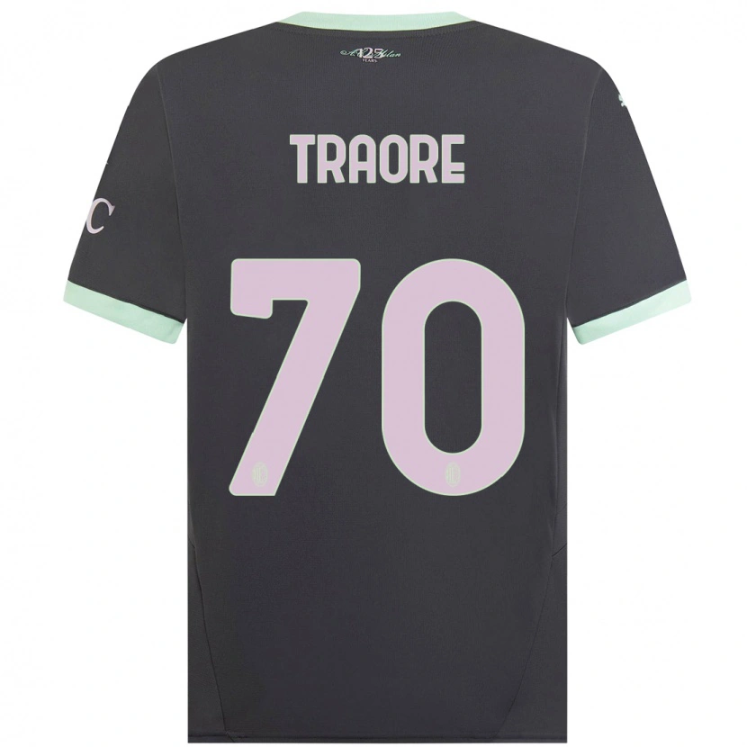 Danxen Kinderen Chaka Traorè #70 Grijs Thuisshirt Derde Tenue 2024/25 T-Shirt