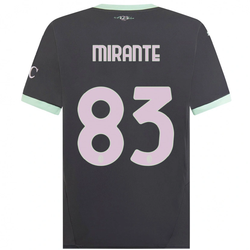 Danxen Kinderen Antonio Mirante #83 Grijs Thuisshirt Derde Tenue 2024/25 T-Shirt