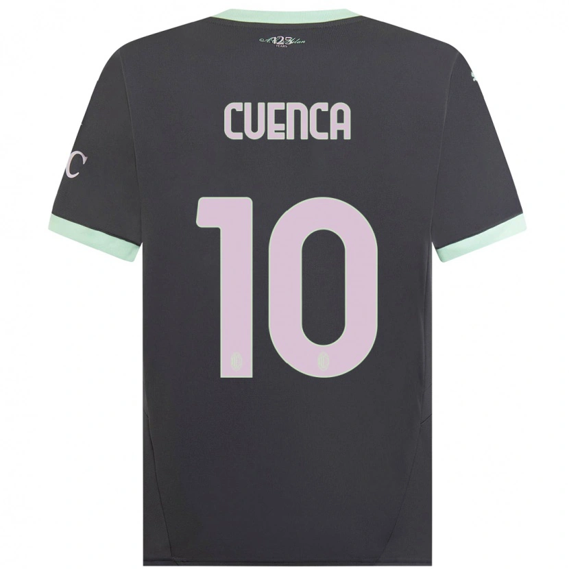 Danxen Kinderen Hugo Cuenca #10 Grijs Thuisshirt Derde Tenue 2024/25 T-Shirt