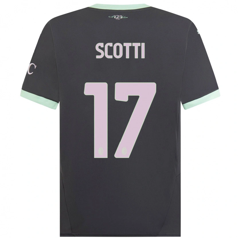 Danxen Kinderen Filippo Scotti #17 Grijs Thuisshirt Derde Tenue 2024/25 T-Shirt