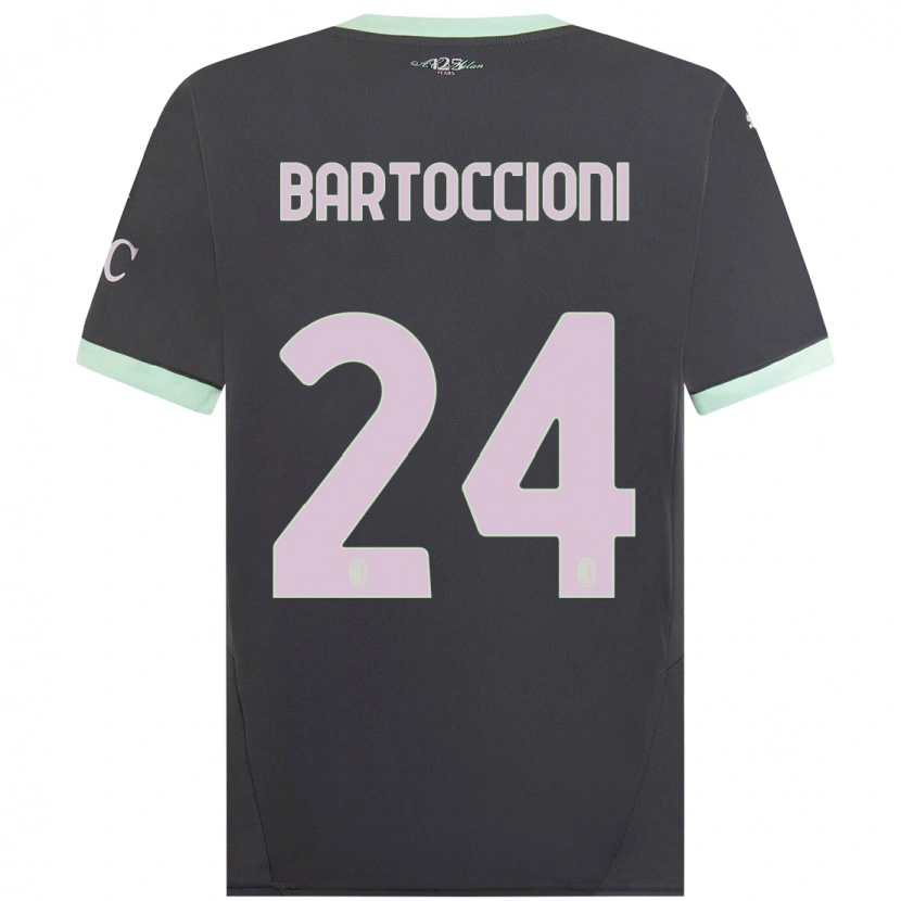 Danxen Kinderen Andrea Bartoccioni #24 Grijs Thuisshirt Derde Tenue 2024/25 T-Shirt