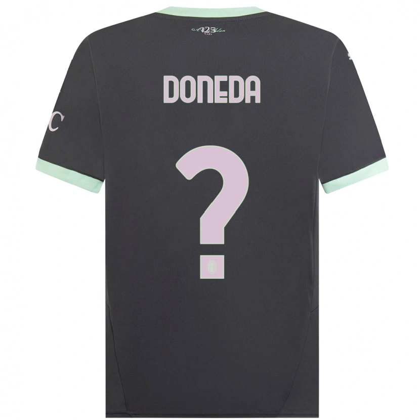 Danxen Kinderen Paolo Doneda #0 Grijs Thuisshirt Derde Tenue 2024/25 T-Shirt