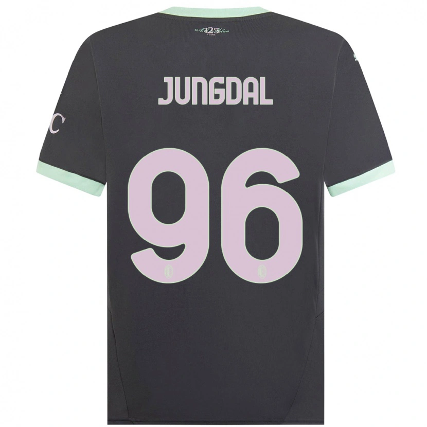 Danxen Kinderen Andreas Jungdal #96 Grijs Thuisshirt Derde Tenue 2024/25 T-Shirt