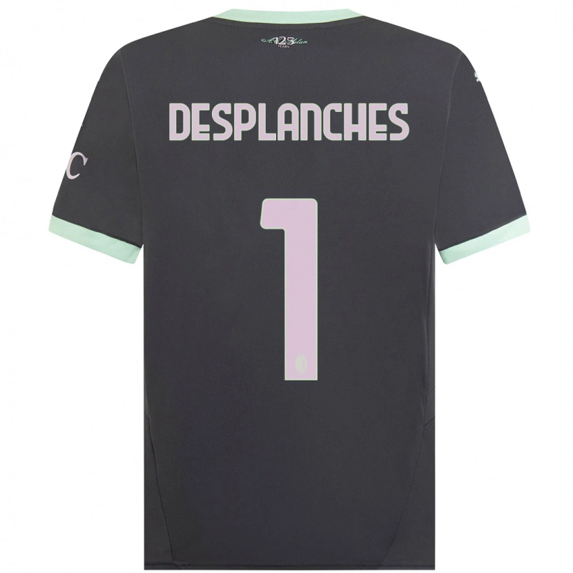 Danxen Kinderen Sebastiano Desplanches #1 Grijs Thuisshirt Derde Tenue 2024/25 T-Shirt