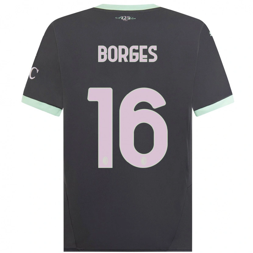 Danxen Kinderen Lenny Borges #16 Grijs Thuisshirt Derde Tenue 2024/25 T-Shirt