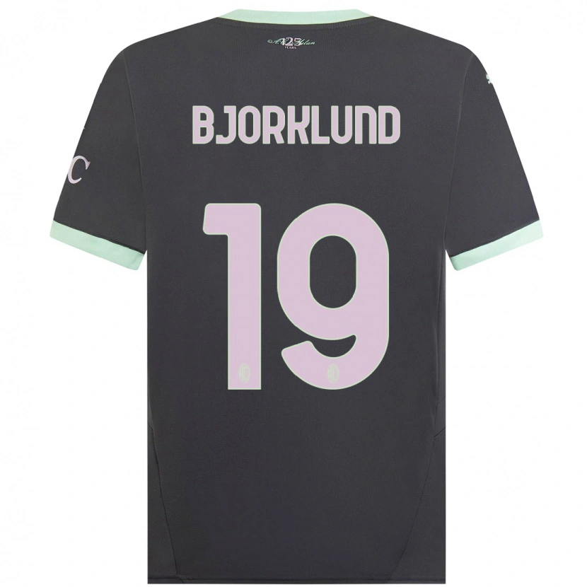 Danxen Kinderen Lukas Bjorklund #19 Grijs Thuisshirt Derde Tenue 2024/25 T-Shirt