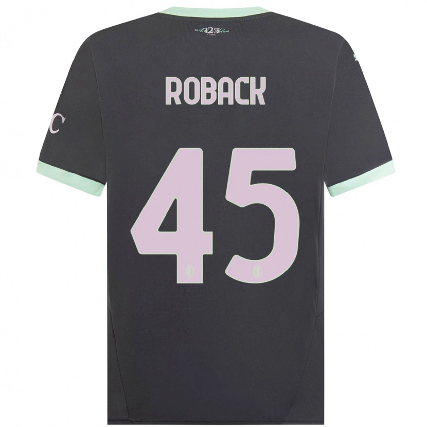 Danxen Kinderen Emil Roback #45 Grijs Thuisshirt Derde Tenue 2024/25 T-Shirt