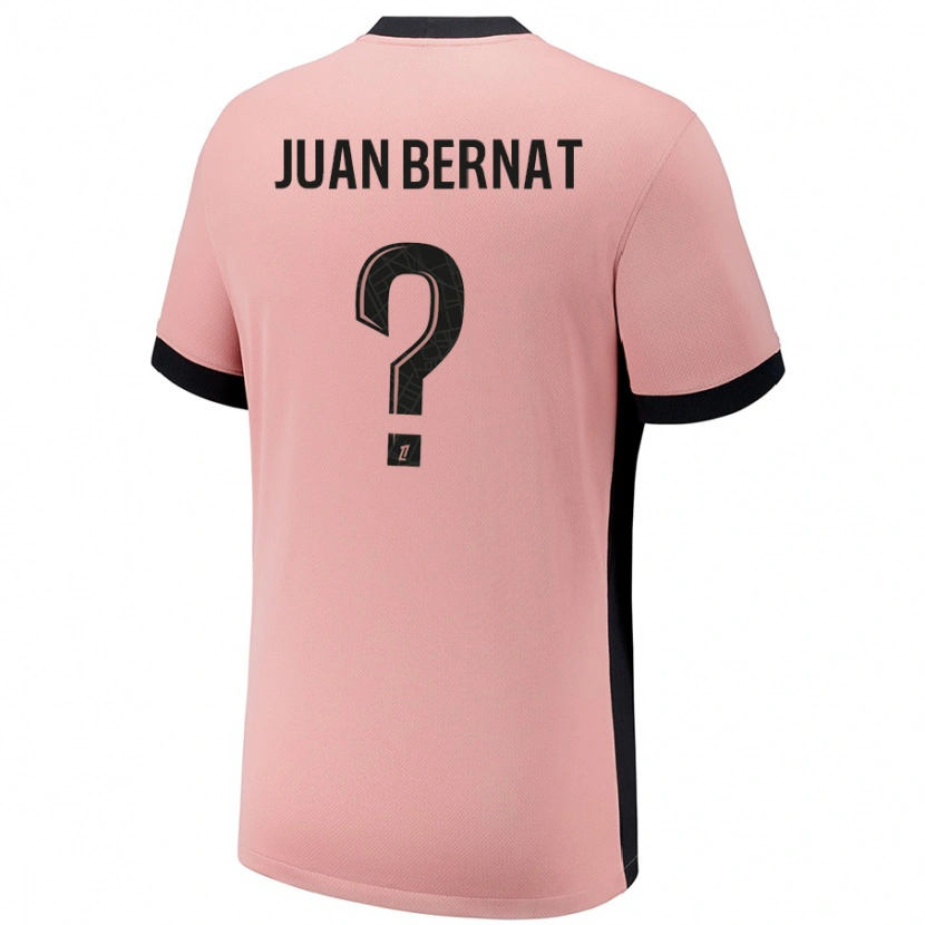 Danxen Kinderen Juan Bernat #0 Roestroze Thuisshirt Derde Tenue 2024/25 T-Shirt