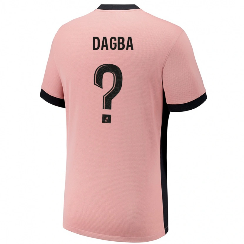 Danxen Kinderen Colin Dagba #0 Roestroze Thuisshirt Derde Tenue 2024/25 T-Shirt