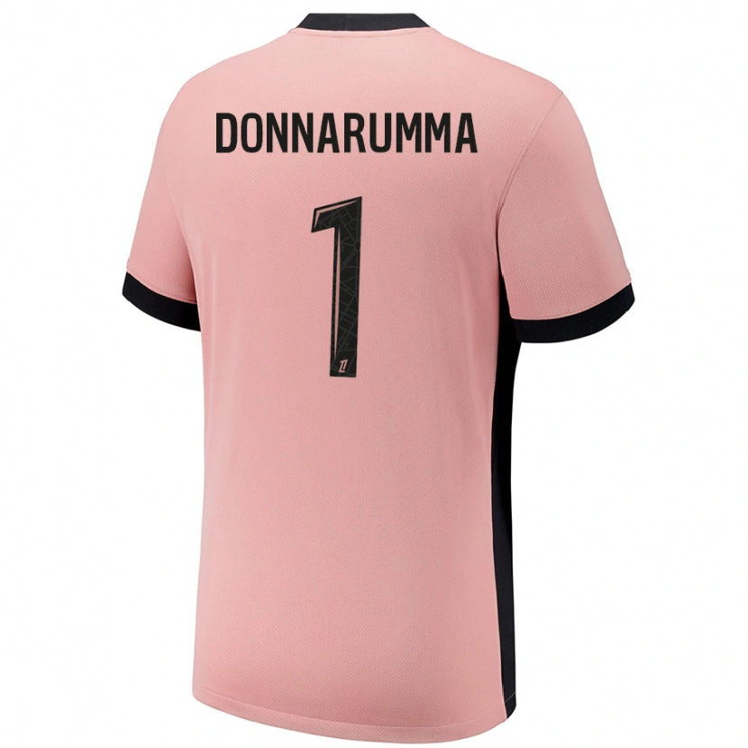 Danxen Kinderen Gianluigi Donnarumma #1 Roestroze Thuisshirt Derde Tenue 2024/25 T-Shirt