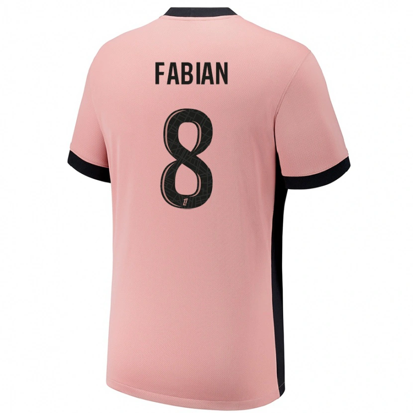 Danxen Kinderen Fabián Ruiz #8 Roestroze Thuisshirt Derde Tenue 2024/25 T-Shirt