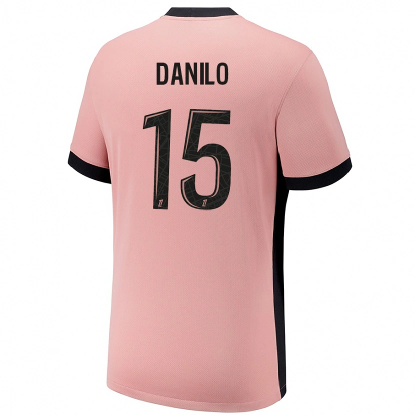 Danxen Kinderen Danilo Pereira #15 Roestroze Thuisshirt Derde Tenue 2024/25 T-Shirt