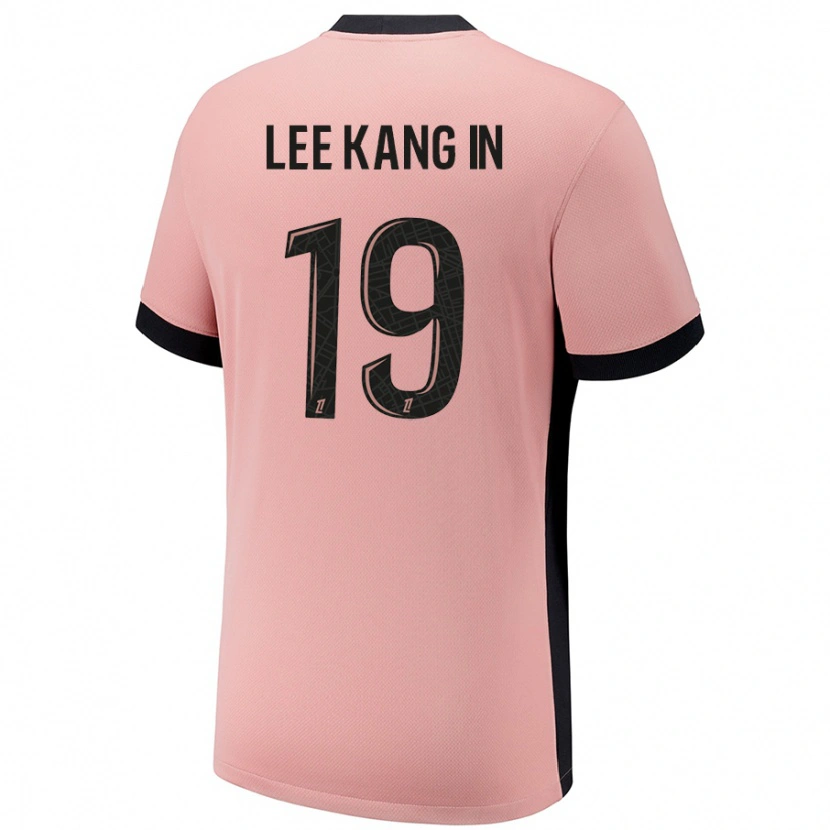 Danxen Kinderen Kang-In Lee #19 Roestroze Thuisshirt Derde Tenue 2024/25 T-Shirt