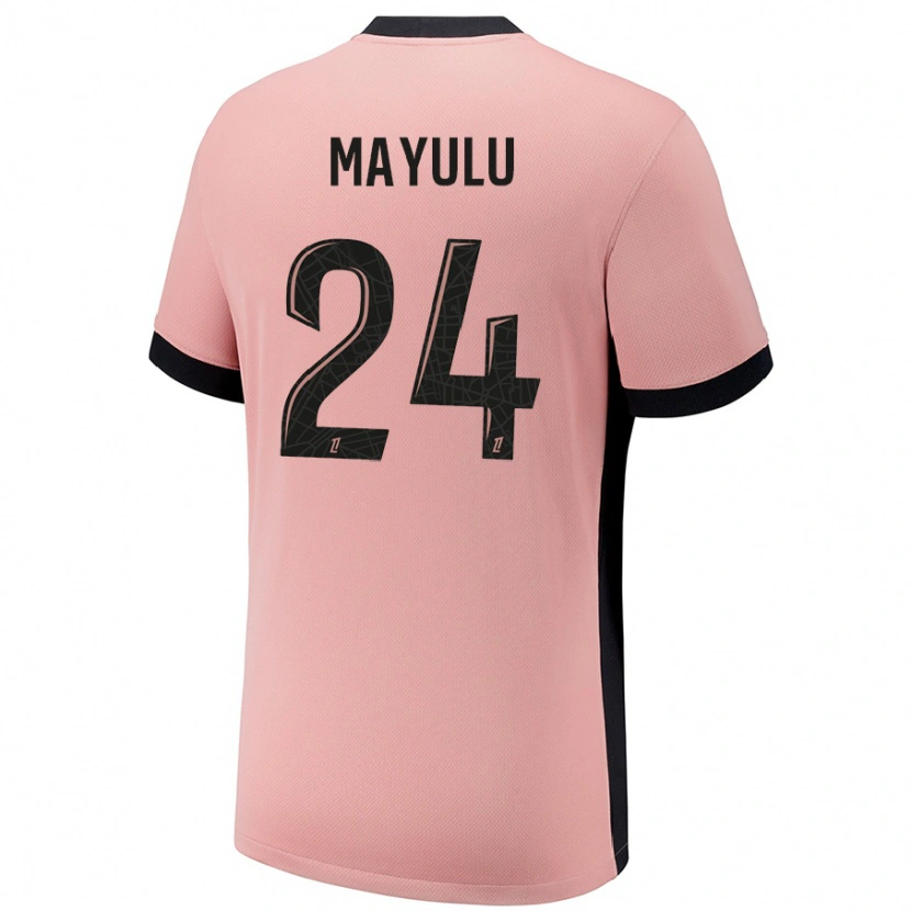 Danxen Kinderen Senny Mayulu #24 Roestroze Thuisshirt Derde Tenue 2024/25 T-Shirt