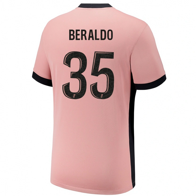 Danxen Kinderen Lucas Beraldo #35 Roestroze Thuisshirt Derde Tenue 2024/25 T-Shirt