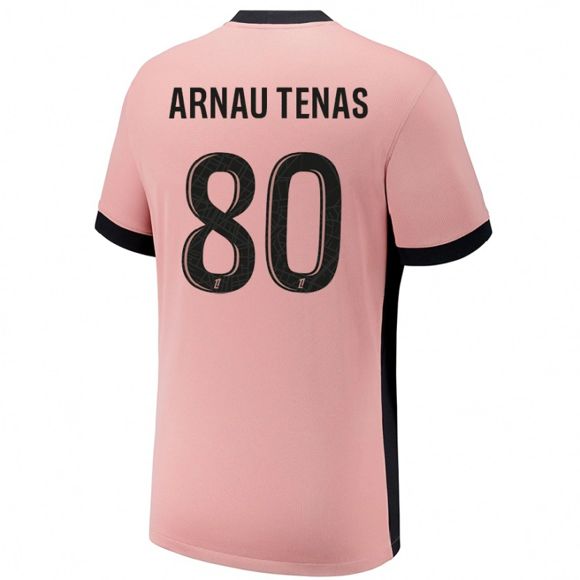 Danxen Kinderen Arnau Tenas #80 Roestroze Thuisshirt Derde Tenue 2024/25 T-Shirt