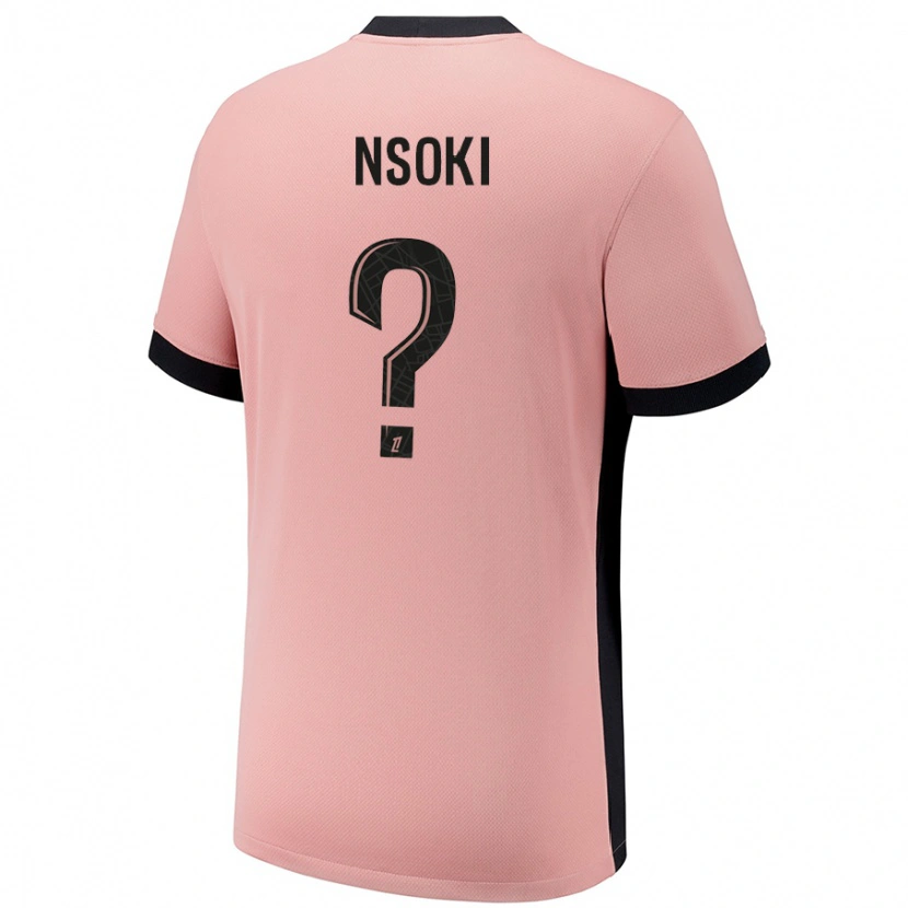 Danxen Kinderen Noah Nsoki #0 Roestroze Thuisshirt Derde Tenue 2024/25 T-Shirt