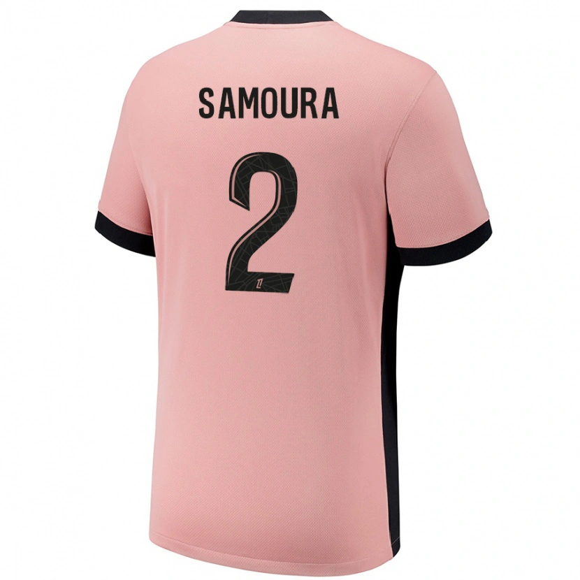 Danxen Kinderen Thiniba Samoura #2 Roestroze Thuisshirt Derde Tenue 2024/25 T-Shirt