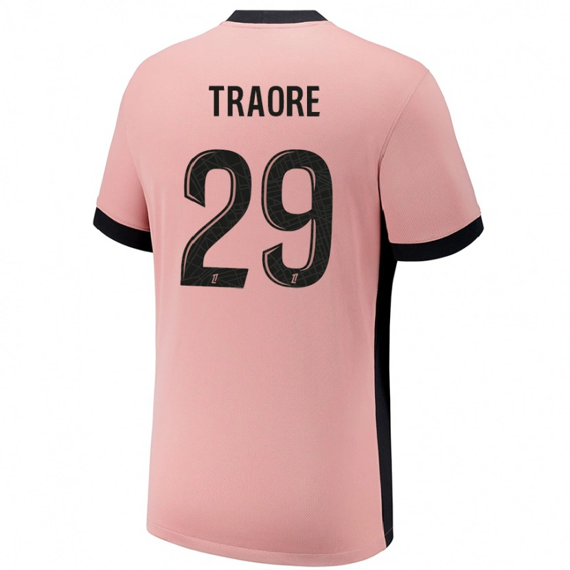 Danxen Kinderen Manssita Traoré #29 Roestroze Thuisshirt Derde Tenue 2024/25 T-Shirt