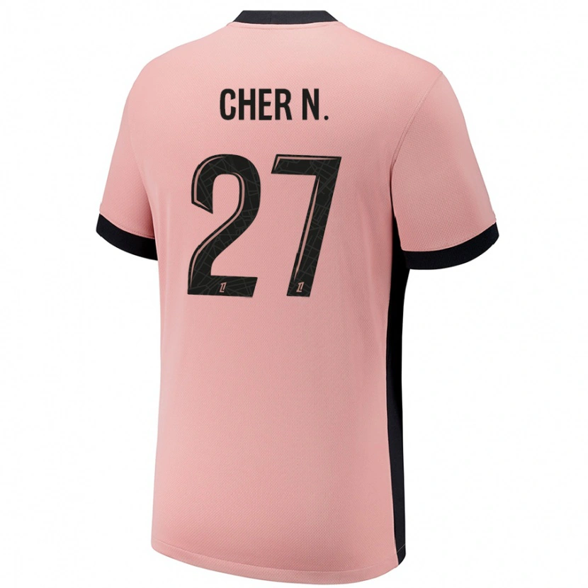 Danxen Kinderen Cher Ndour #27 Roestroze Thuisshirt Derde Tenue 2024/25 T-Shirt