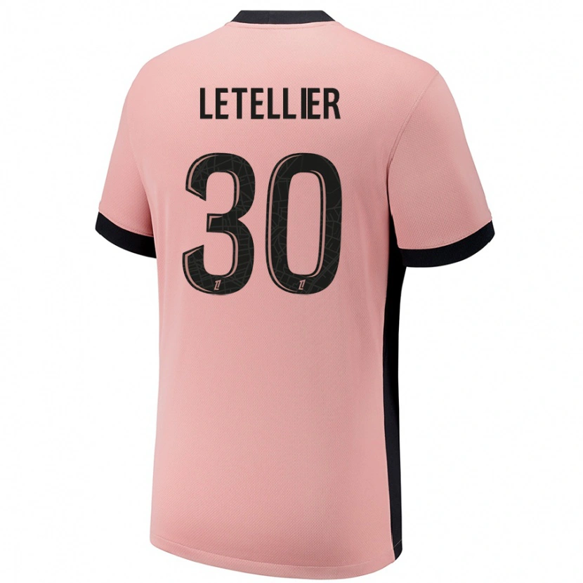 Danxen Kinderen Alexandre Letellier #30 Roestroze Thuisshirt Derde Tenue 2024/25 T-Shirt