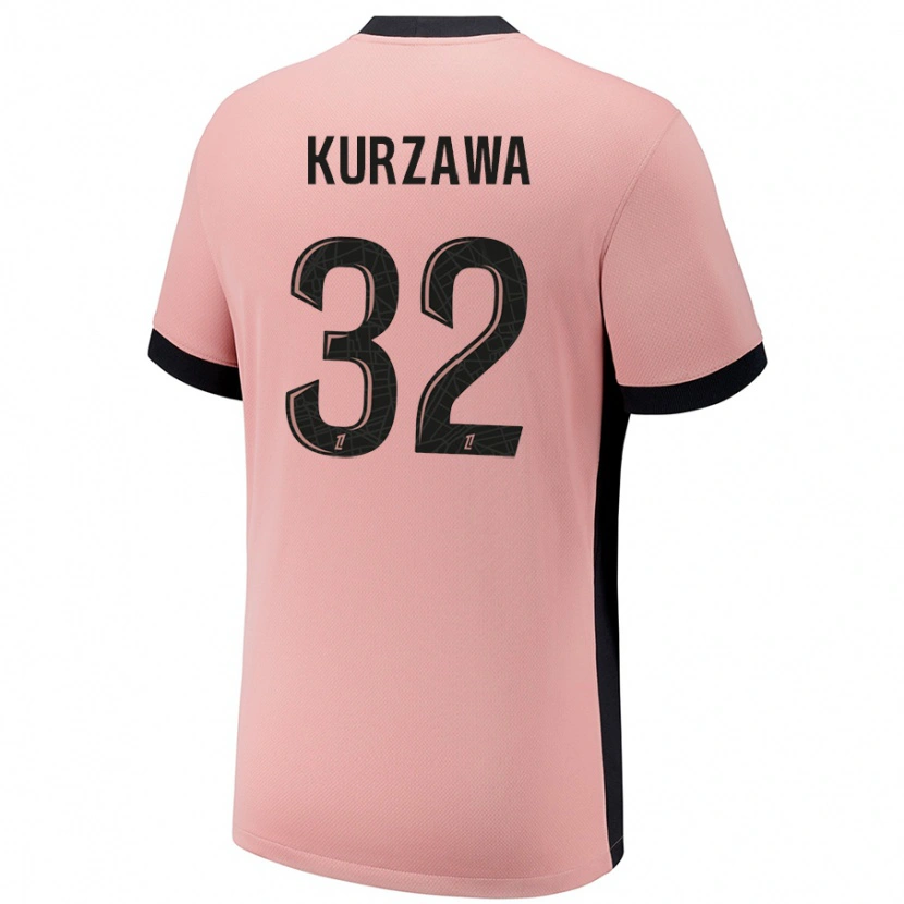 Danxen Kinderen Layvin Kurzawa #32 Roestroze Thuisshirt Derde Tenue 2024/25 T-Shirt